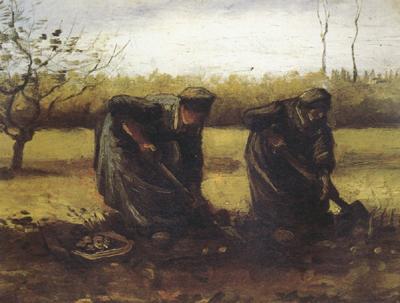 Vincent Van Gogh Two Peasant Women Digging Potatos (nn04) Sweden oil painting art